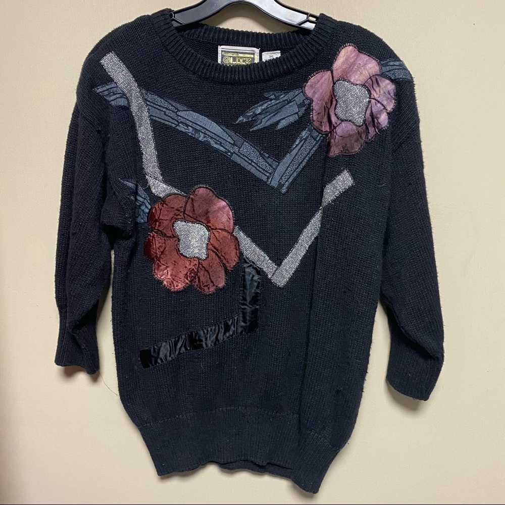 3/4 Sleeve Vintage Embossed Ugly Sweater